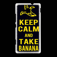 Coque Sony Xpéria SP Keep Calm Take Banana Noir