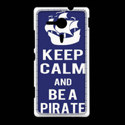 Coque Sony Xpéria SP Keep Calm Be a Pirate Bleu