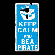 Coque Sony Xpéria SP Keep Calm Be a Pirate Cyan