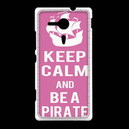 Coque Sony Xpéria SP Keep Calm Be a Pirate Rose