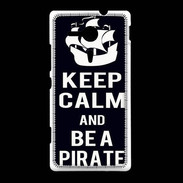Coque Sony Xpéria SP Keep Calm Be a Pirate Noir