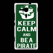 Coque Sony Xpéria SP Keep Calm Be a Pirate Vert