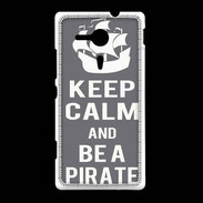 Coque Sony Xpéria SP Keep Calm Be a Pirate Gris