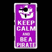 Coque Sony Xpéria SP Keep Calm Be a Pirate Violet