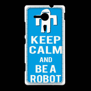 Coque Sony Xpéria SP Keep Calm Be a Robot Cyan