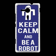 Coque Sony Xpéria SP Keep Calm Be a Robot Bleu