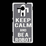 Coque Sony Xpéria SP Keep Calm Be a Robot Gris