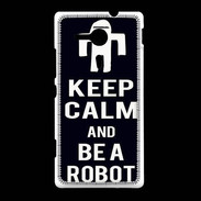 Coque Sony Xpéria SP Keep Calm Be a Robot Noir