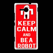 Coque Sony Xpéria SP Keep Calm Be a Robot Rouge