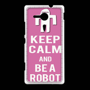 Coque Sony Xpéria SP Keep Calm Be a Robot Rose