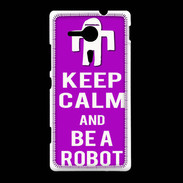 Coque Sony Xpéria SP Keep Calm Be a Robot Violet