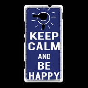 Coque Sony Xpéria SP Keep Calm Be Happy Bleu
