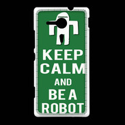 Coque Sony Xpéria SP Keep Calm Be a Robot Vert