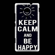 Coque Sony Xpéria SP Keep Calm Be Happy Noir