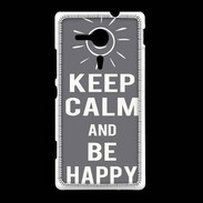 Coque Sony Xpéria SP Keep Calm Be Happy Gris