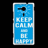 Coque Sony Xpéria SP Keep Calm Be Happy Cyan