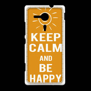 Coque Sony Xpéria SP Keep Calm Be Happy Orange