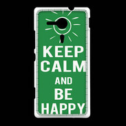 Coque Sony Xpéria SP Keep Calm Be Happy Vert