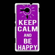 Coque Sony Xpéria SP Keep Calm Be Happy Violet