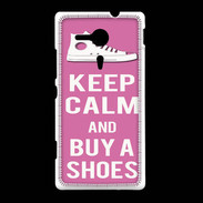Coque Sony Xpéria SP Keep Calm Buy Shoes Rose