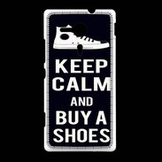 Coque Sony Xpéria SP Keep Calm Buy Shoes Noir