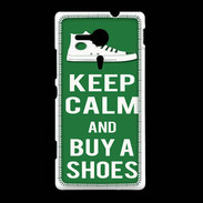 Coque Sony Xpéria SP Keep Calm Buy Shoes Vert