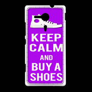 Coque Sony Xpéria SP Keep Calm Buy Shoes Violet