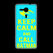Coque Sony Xpéria SP Keep Calm Batman Cyan
