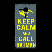 Coque Sony Xpéria SP Keep Calm Call Batman Gris