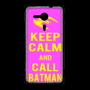 Coque Sony Xpéria SP Keep Calm Call Batman Rose