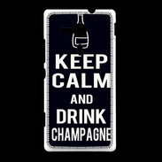 Coque Sony Xpéria SP Keep Calm Drink champagne Noir