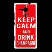 Coque Sony Xpéria SP Keep Calm Drink champagne Rouge