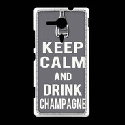 Coque Sony Xpéria SP Keep Calm Drink champagne Gris