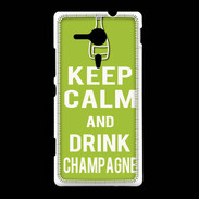 Coque Sony Xpéria SP Keep Calm Drink champagne Vert pomme