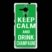 Coque Sony Xpéria SP Keep Calm Drink champagne Vert
