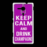 Coque Sony Xpéria SP Keep Calm Drink champagne Violet