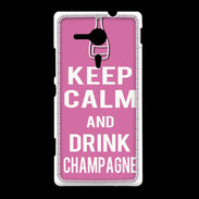 Coque Sony Xpéria SP Keep Calm Drink champagne Rose