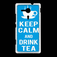 Coque Sony Xpéria SP Keep Calm Drink Tea Cyan