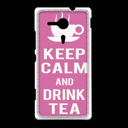 Coque Sony Xpéria SP Keep Calm Drink Tea Rose