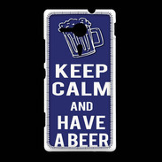 Coque Sony Xpéria SP Keep Calm Have a beer Bleu