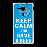 Coque Sony Xpéria SP Keep Calm Have a beer Cyan