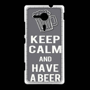 Coque Sony Xpéria SP Keep Calm Have a beer Gris