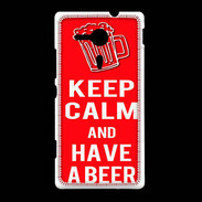 Coque Sony Xpéria SP Keep Calm Have a beer Rouge