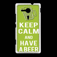 Coque Sony Xpéria SP Keep Calm Have a beer Vert pomme