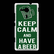 Coque Sony Xpéria SP Keep Calm Have a beer Vert