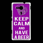 Coque Sony Xpéria SP Keep Calm Have a beer Violet