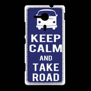 Coque Sony Xpéria SP Keep Calm Take road Bleu