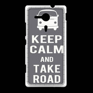 Coque Sony Xpéria SP Keep Calm Take Road Gris
