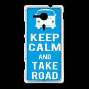 Coque Sony Xpéria SP Keep Calm Take Road Cyan