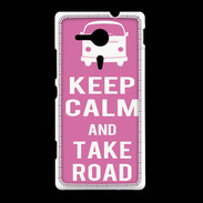 Coque Sony Xpéria SP Keep Calm Take Road Rose